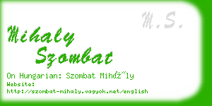 mihaly szombat business card